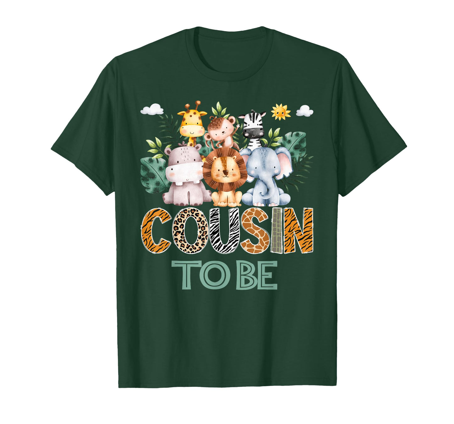 Soon To Be Cousin Jungle Animal Safari Gender Reveal T-Shirt