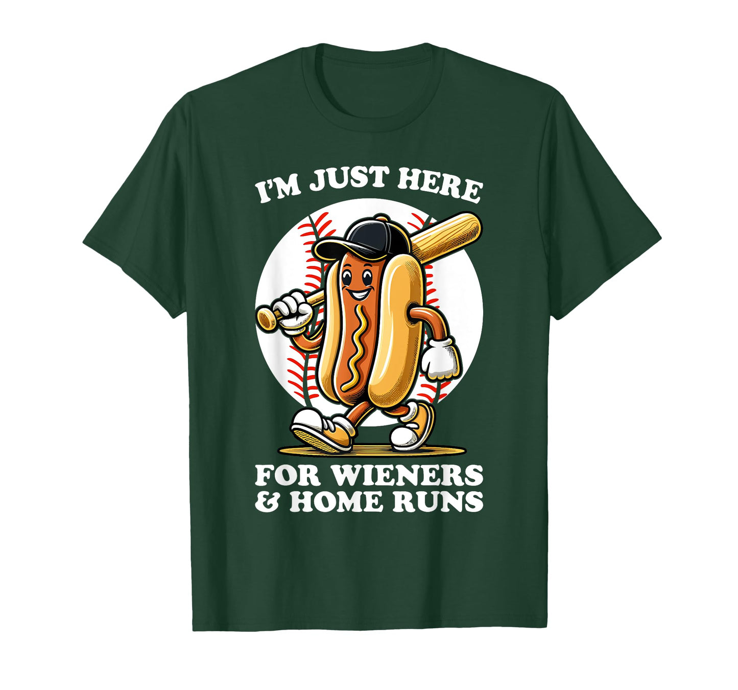 Funny Baseball Design for Women Men Wieners & Home Runs T-Shirt
