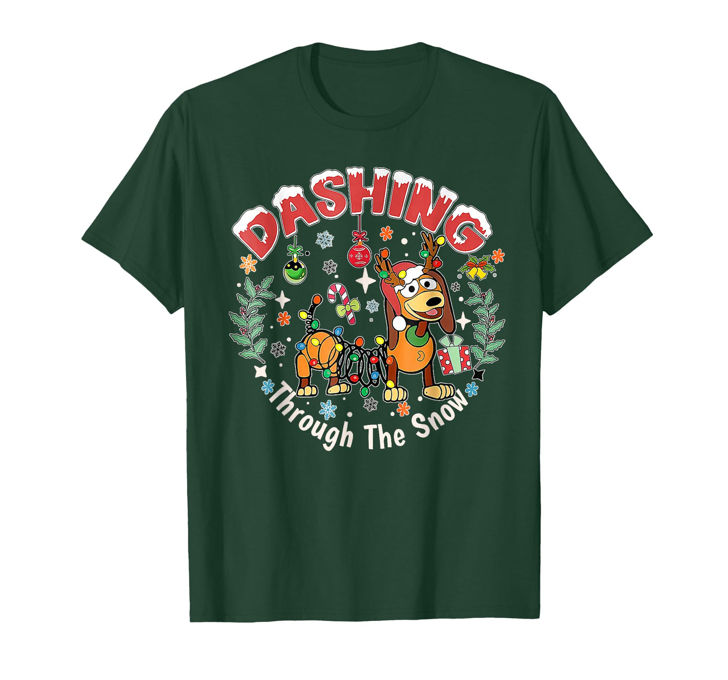Dashing Through The Snow, Dog Christmas, Funny Christmas T-Shirt