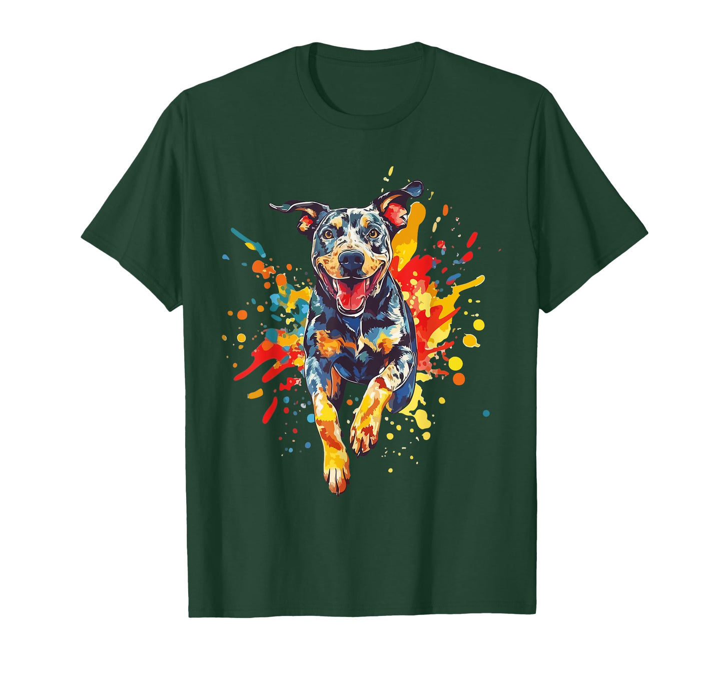 Catahoula Lover Colorful Splash Art Catahoula Leopard Dog T-Shirt