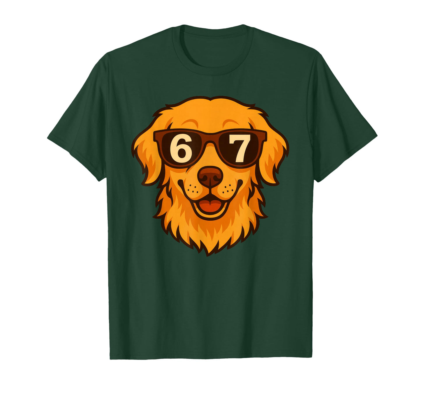 Funny Golden Retriever Dog Sunglasses 67 Six Seven Meme T-Shirt