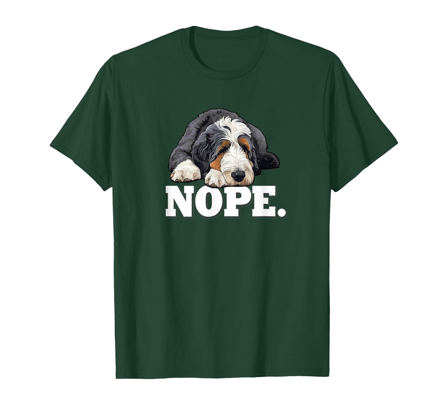 Mens & Womens Cute Pet Sleep Nap NOPE Bernedoodle Dog Lover T-Shirt