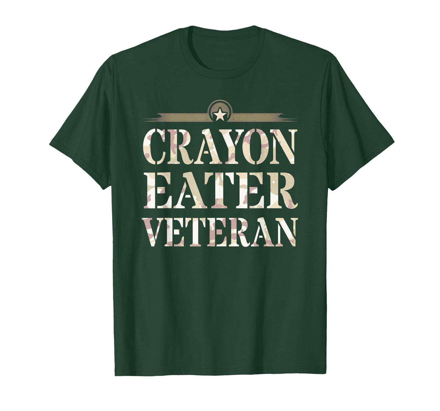 Boys CRAYON EATER VETERAN Veterans Old Vet Military Grunt T-Shirt