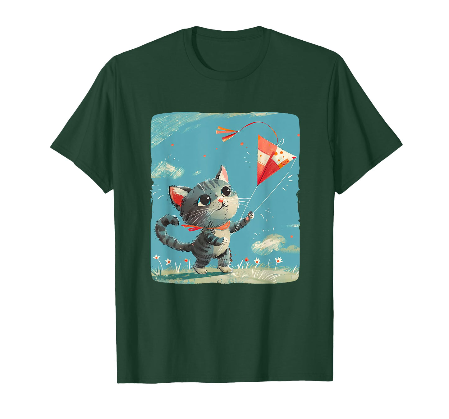 Cat Flies Kites Statement for a Light and Airy Vibe T-Shirt