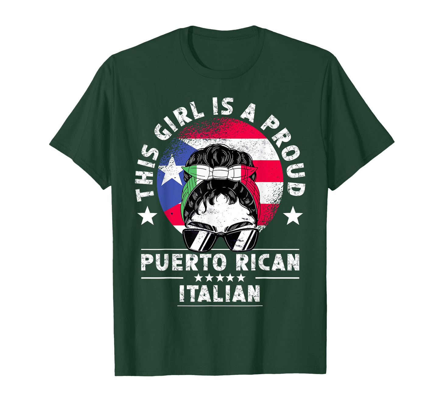 Puerto Rico Flag Italy Grown Women Girl Pride T-Shirt