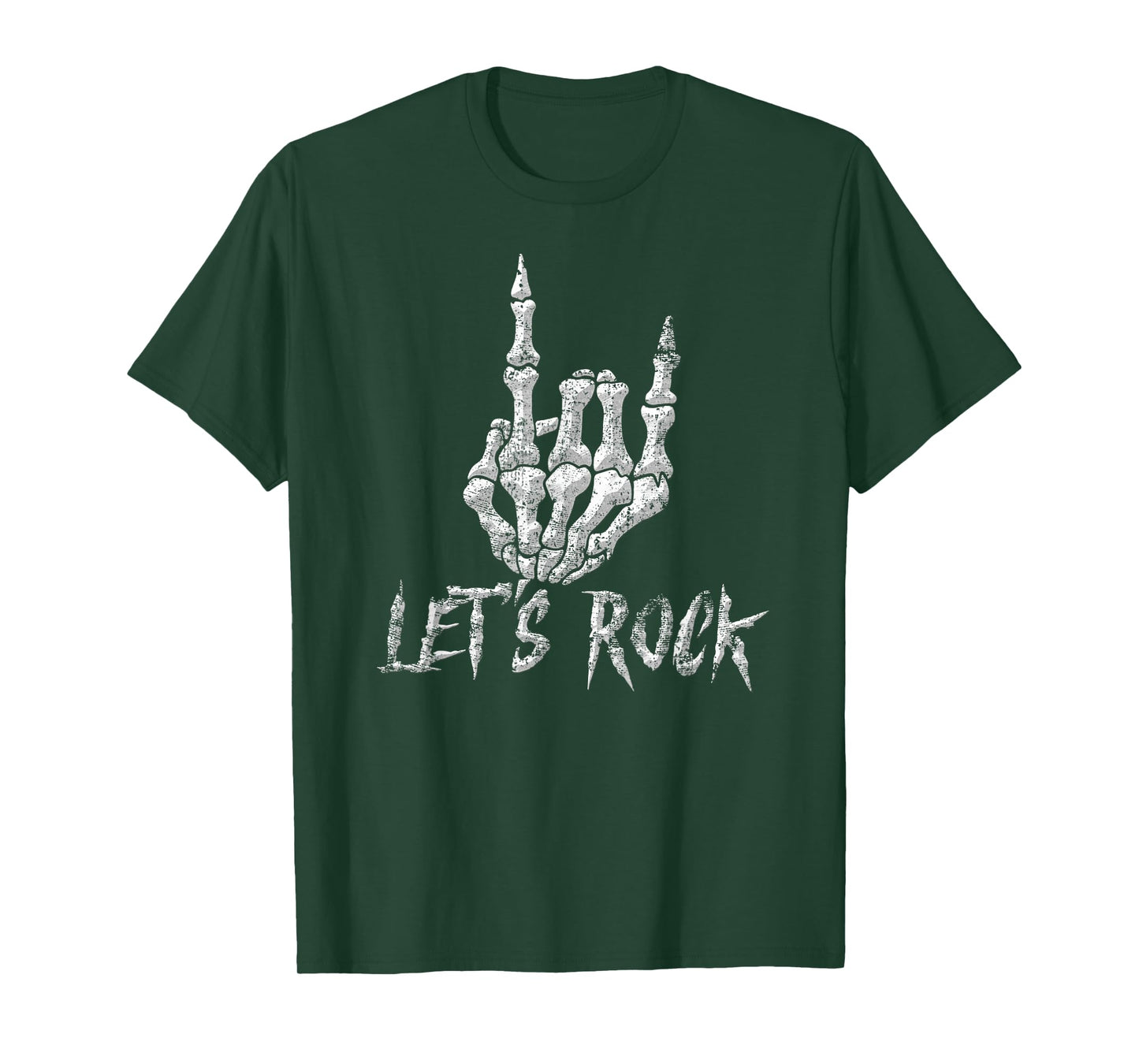 Rock Roll Band Skeleton Hand Guitar Rock Cool Men Women Boys T-Shirt