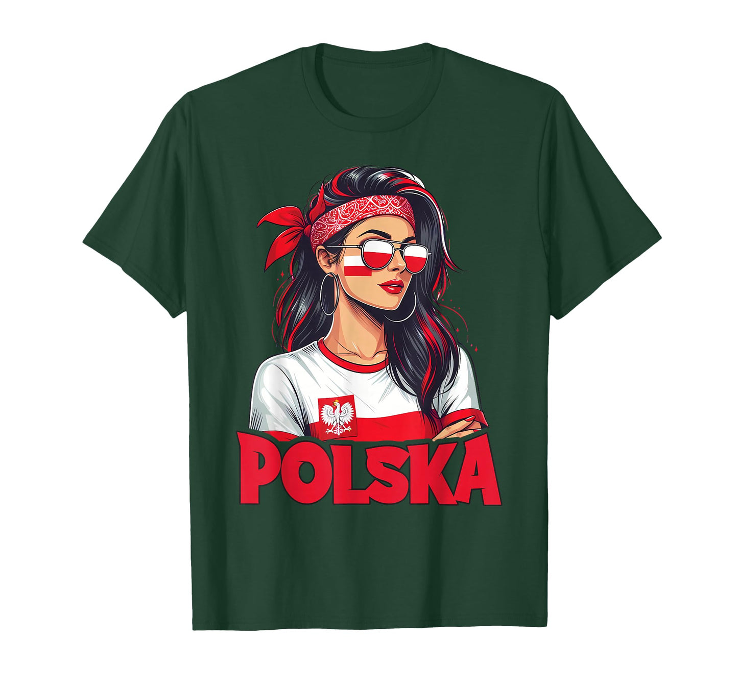Poland Flag Woman Sunglasses Girls Polska T-Shirt