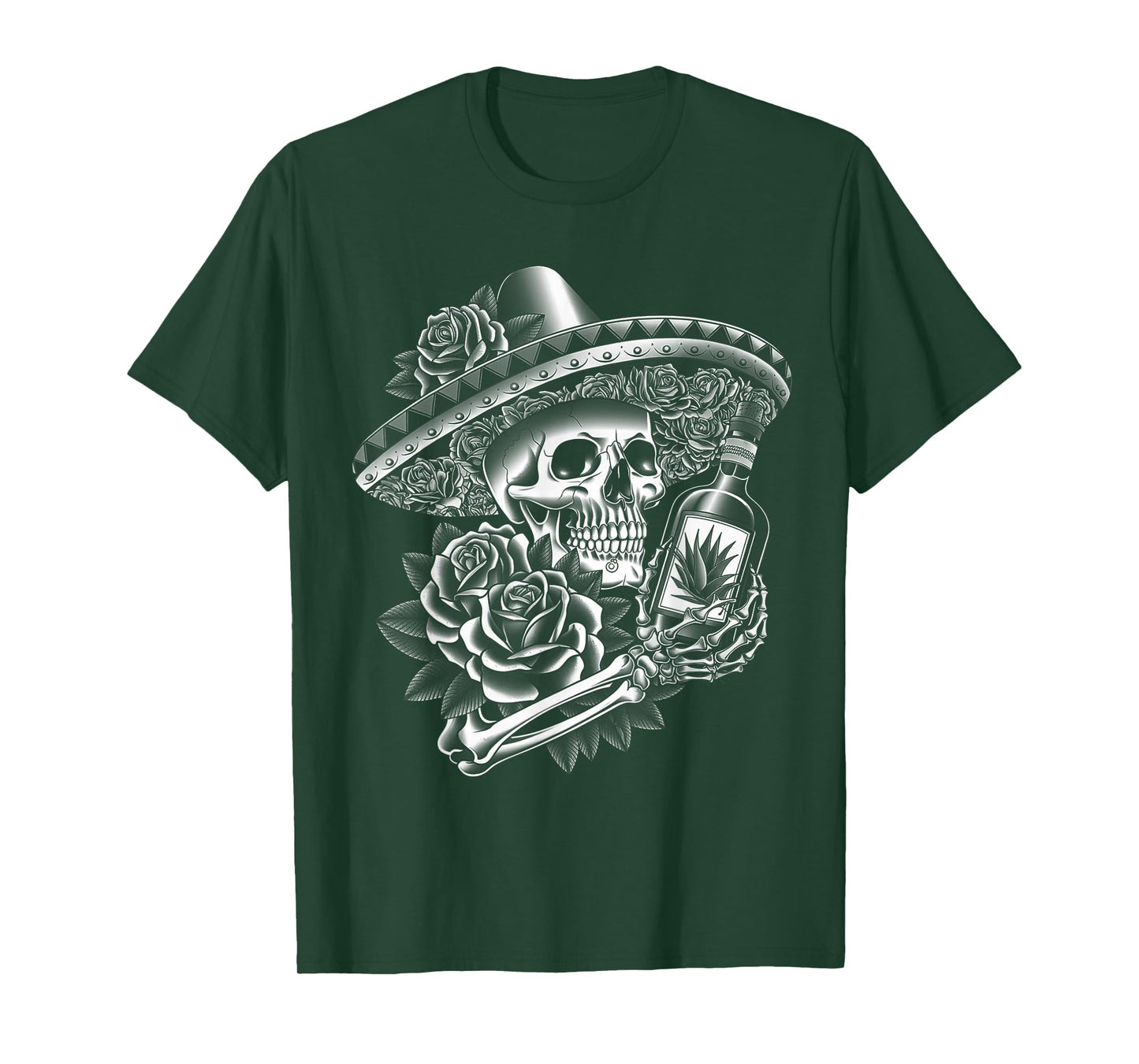 Mexico Vintage Skeleton Tequila Dia De Los Muertos Mexican T-Shirt