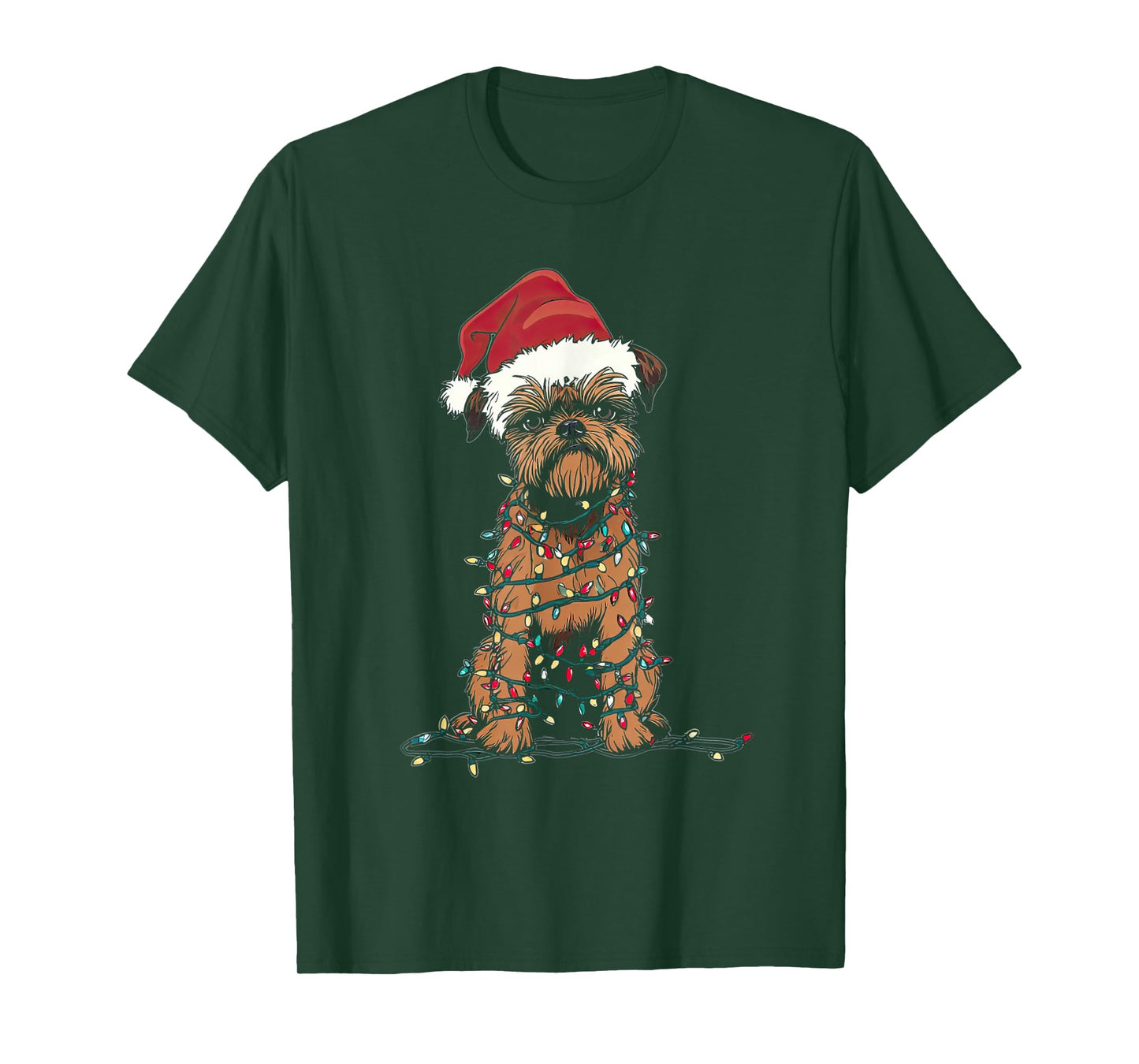 Funny Brussels Griffon Christmas Graphics Dog Lights Lover T-Shirt
