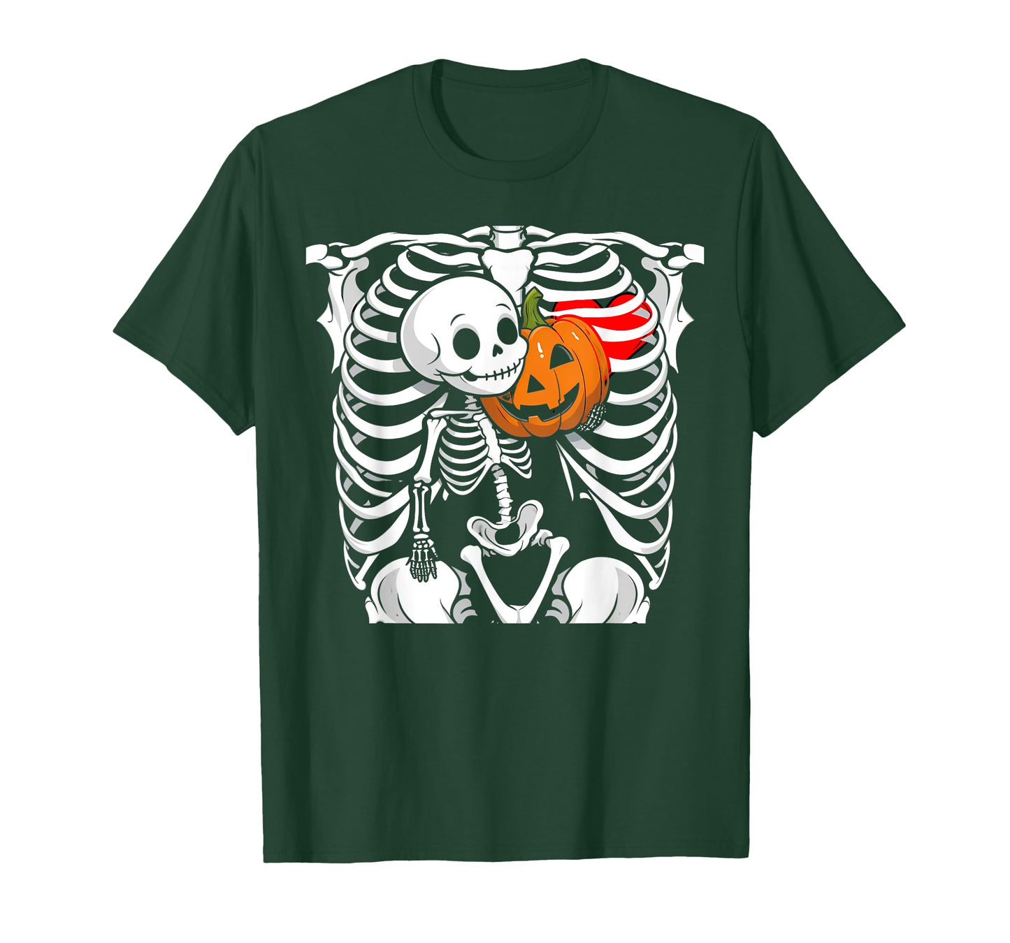 Women Skeleton Pregnancy Announcement Mom Halloween Costume T-Shirt