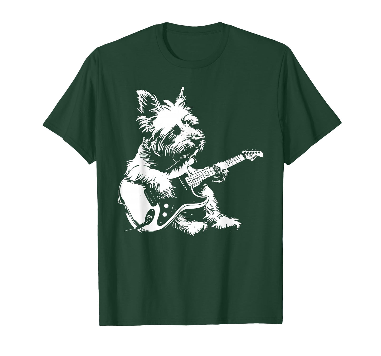 Dog Guitarist Guitar - Westie Dad Mom T-Shirt