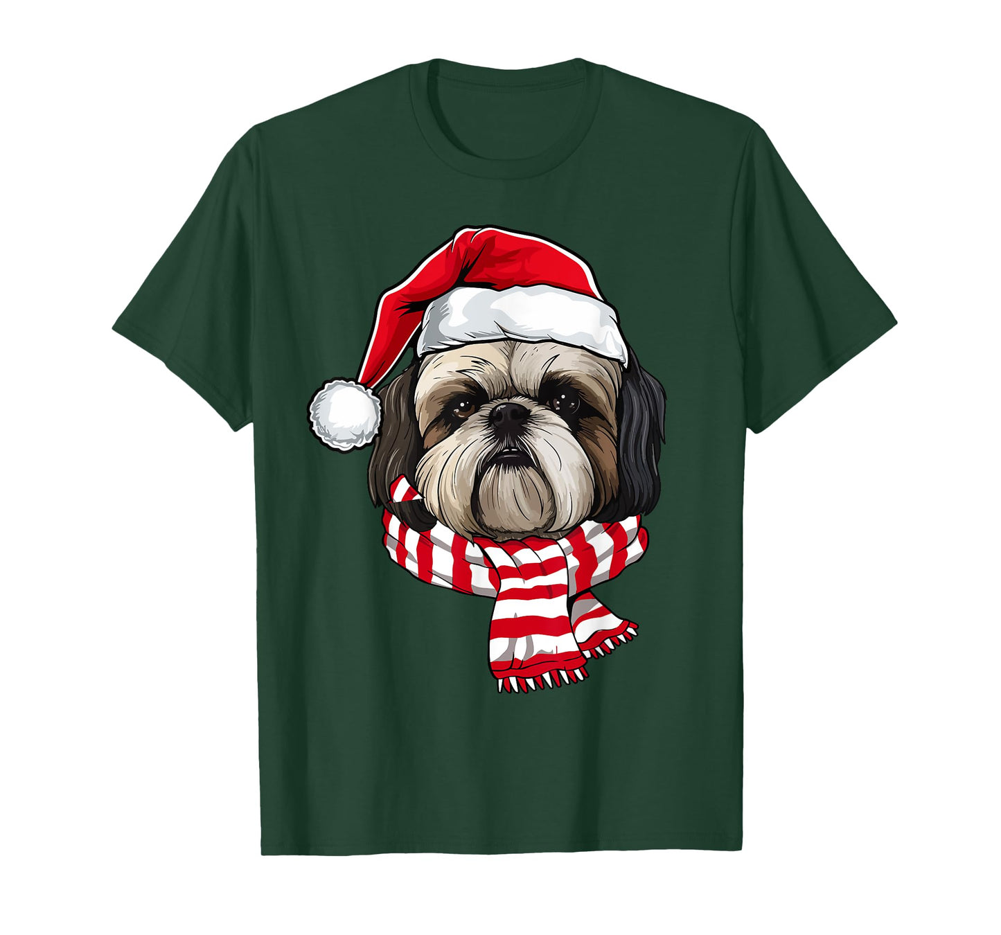 Santa Shih Tzu Christmas Dog Lover Men Women Kids T-Shirt
