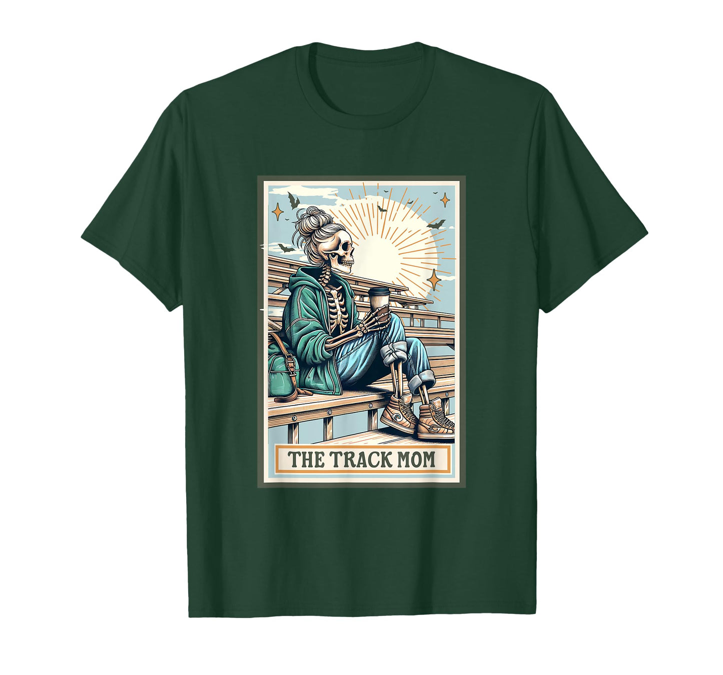 The Track Mom Skeleton Card Track & Field Spooky Halloween T-Shirt