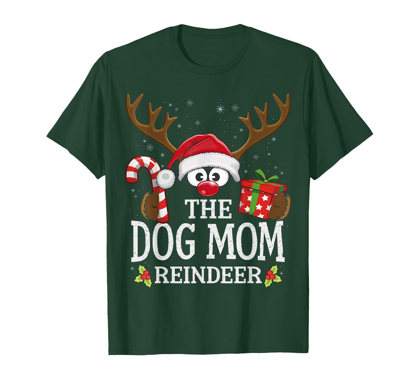 Christmas Matching The Dog Mom Reindeer Family T-Shirt for Men Women