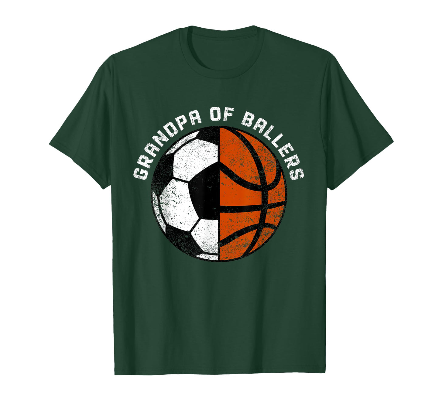 Grandpa Of Ballers Funny Soccer Basketball Grandpa T-Shirt