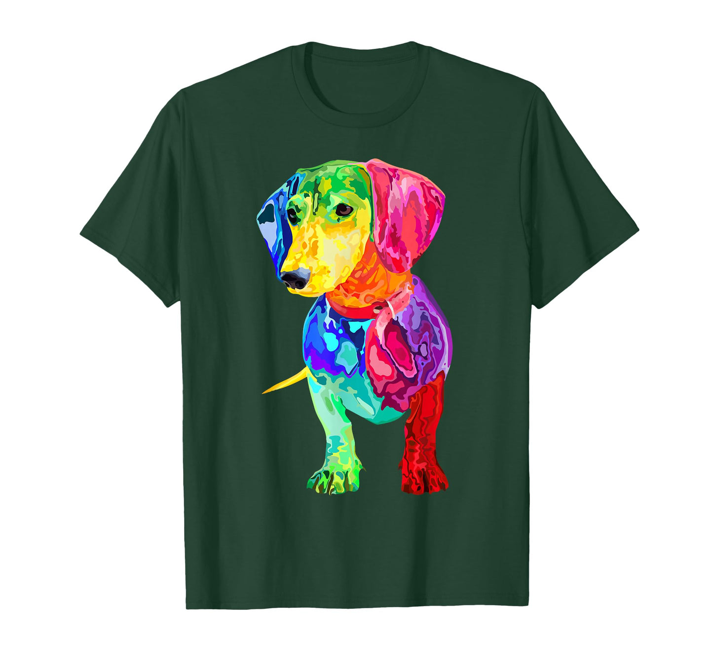 Dog Lover Gifts Dachshund for Womens Colorful Wiener Dog Men T-Shirt Small