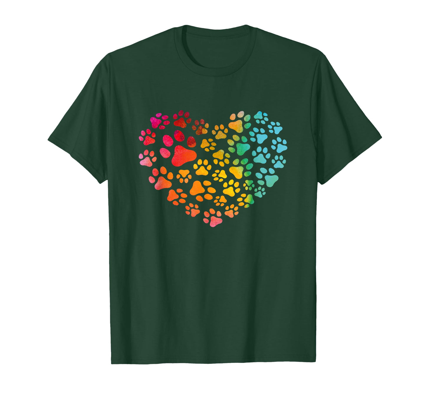 Tie Dye Love Dog Paw Print Animal Paw Dog Lover T-Shirt
