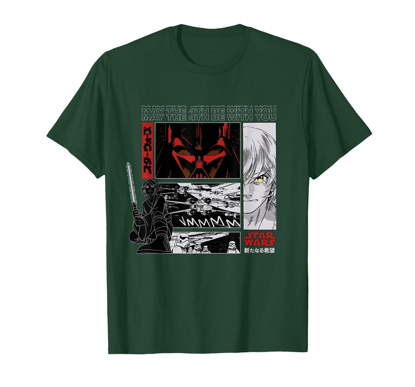 Star Wars May the 4th Be With You Luke Vader Japanese Manga T-Shirt