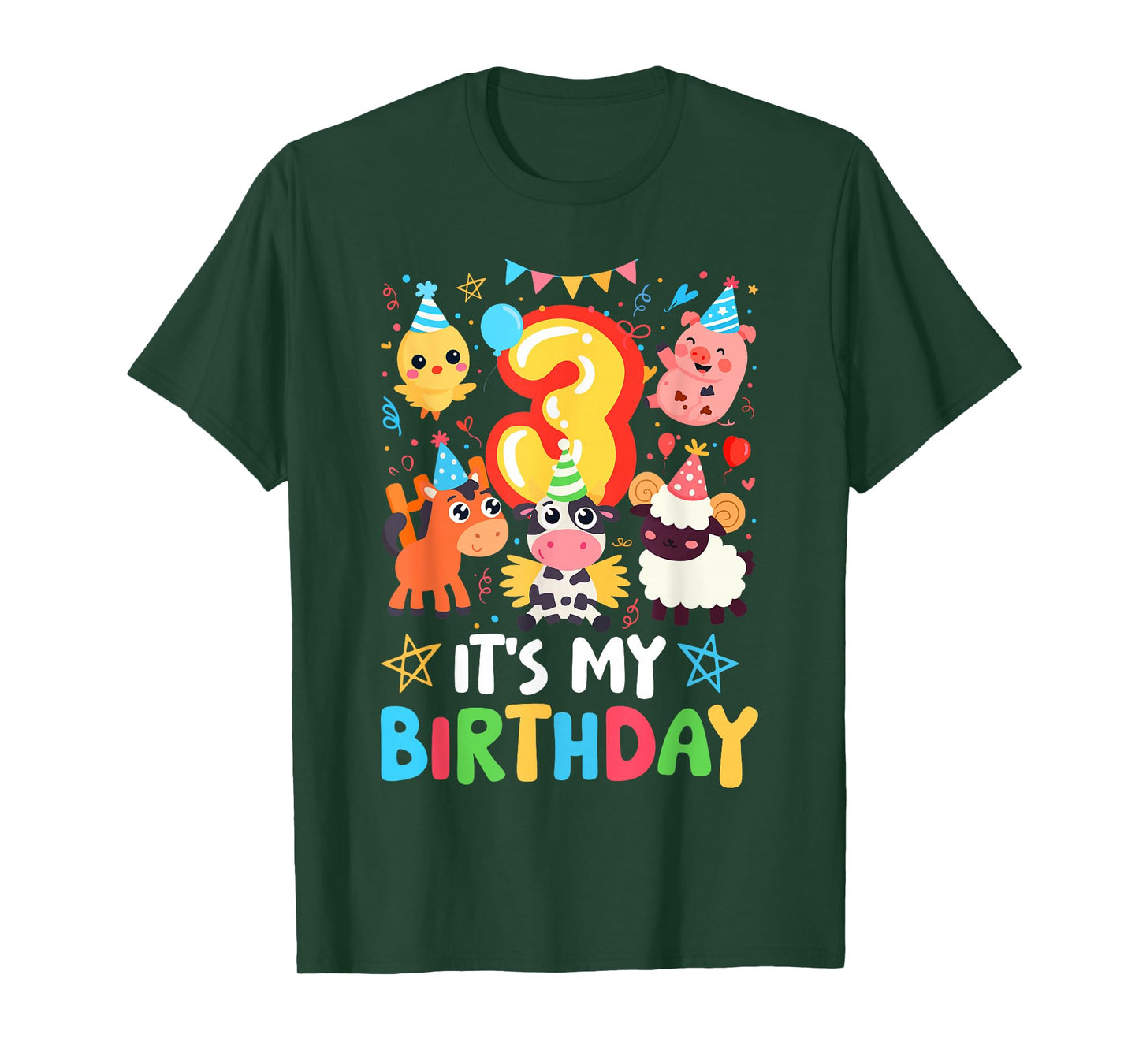 3rd Birthday It's My Birthday Farm Animal T-Shirt