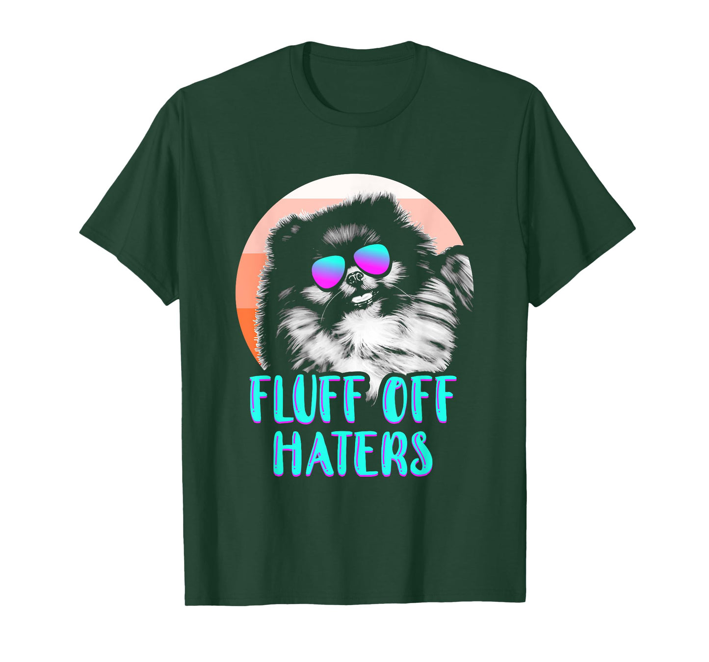 Funny Pomeranian Face Sunglasses No Fluffs Given Dog Lover Men Women Girls Kids T-Shirt