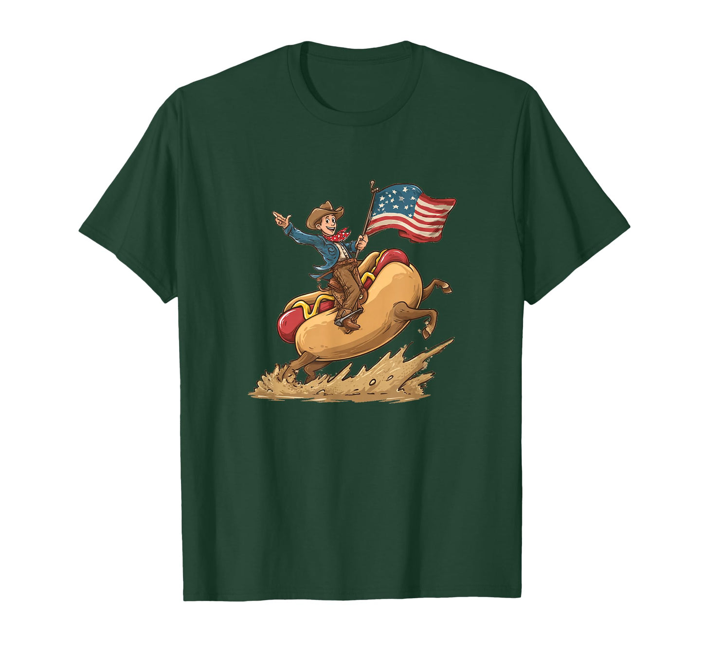 Crazy Rodeo Hotdog Look for Cowboy and Weenie Lovers T-Shirt