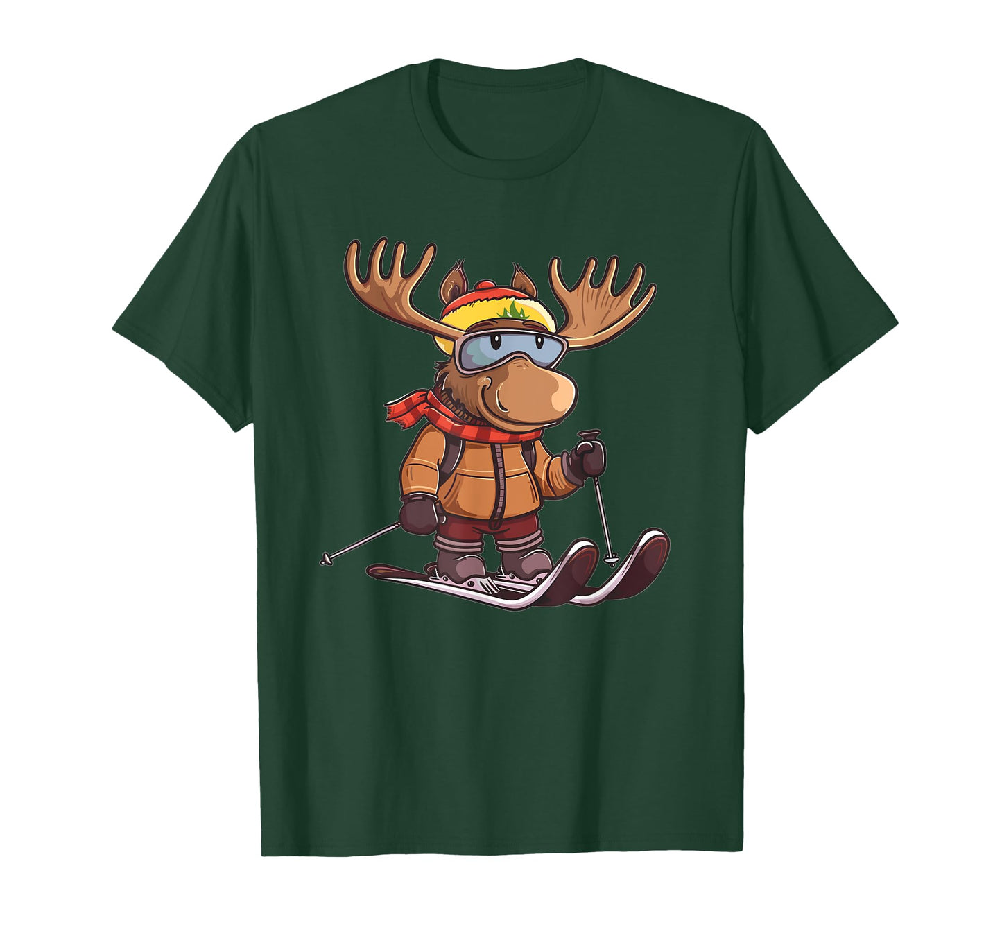 Cute Skiing Moose T-Shirt