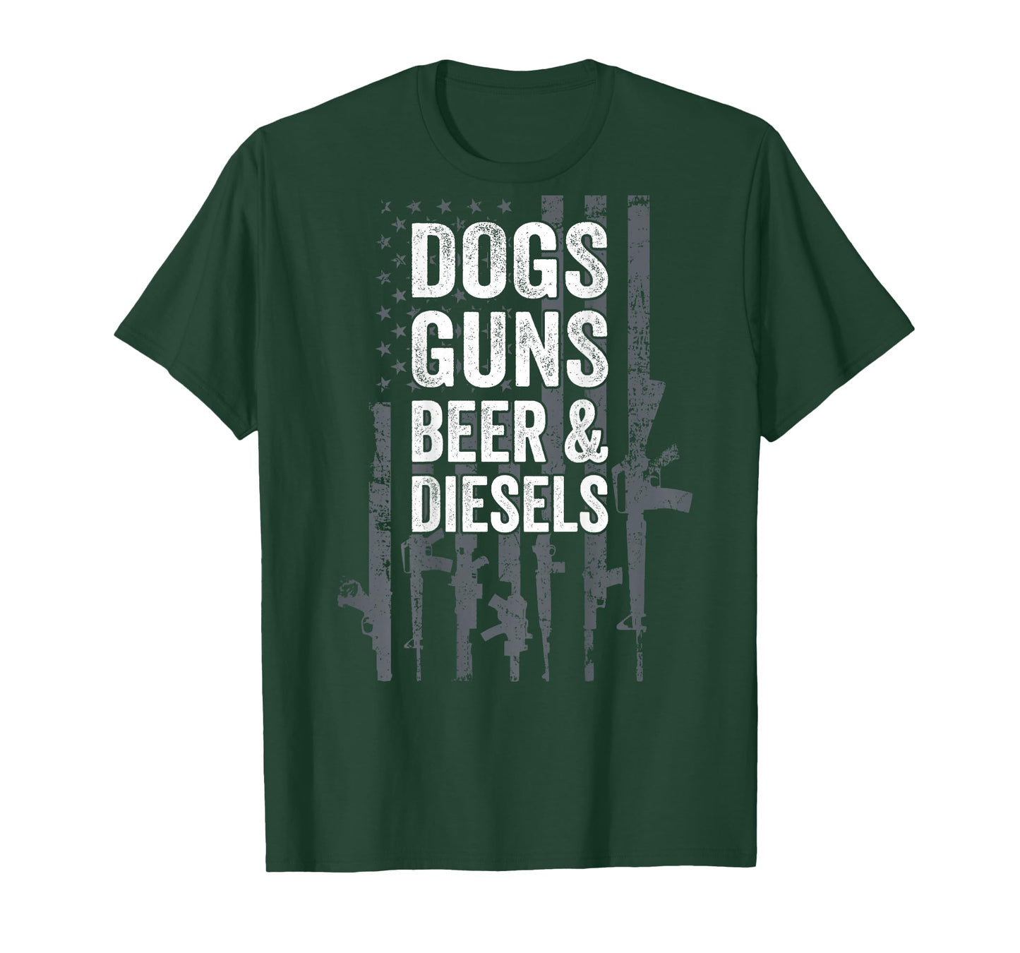 DOGS GUNS BEER & DIESELS - Diesel Truck Mechanic - ON BACK T-Shirt
