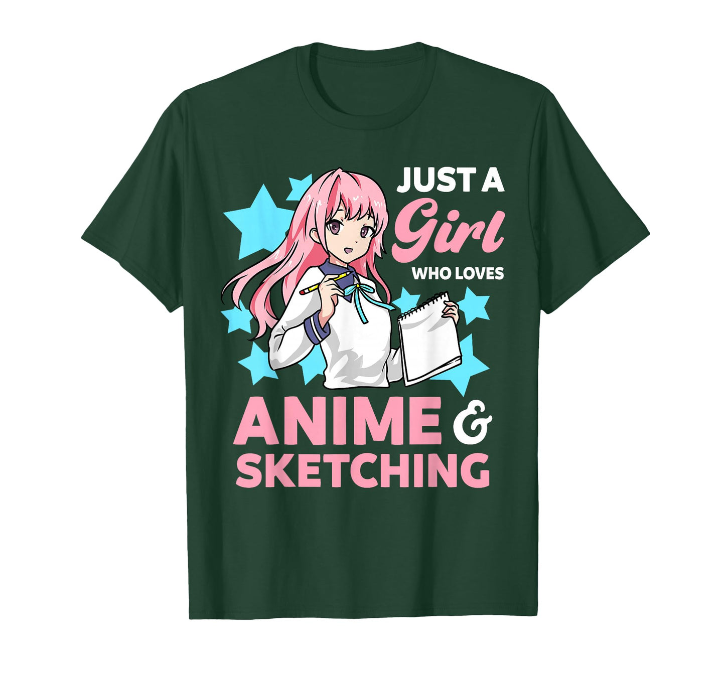 Just A Girl Who Loves Anime and Sketching Drawing Art Kawaii T-Shirt