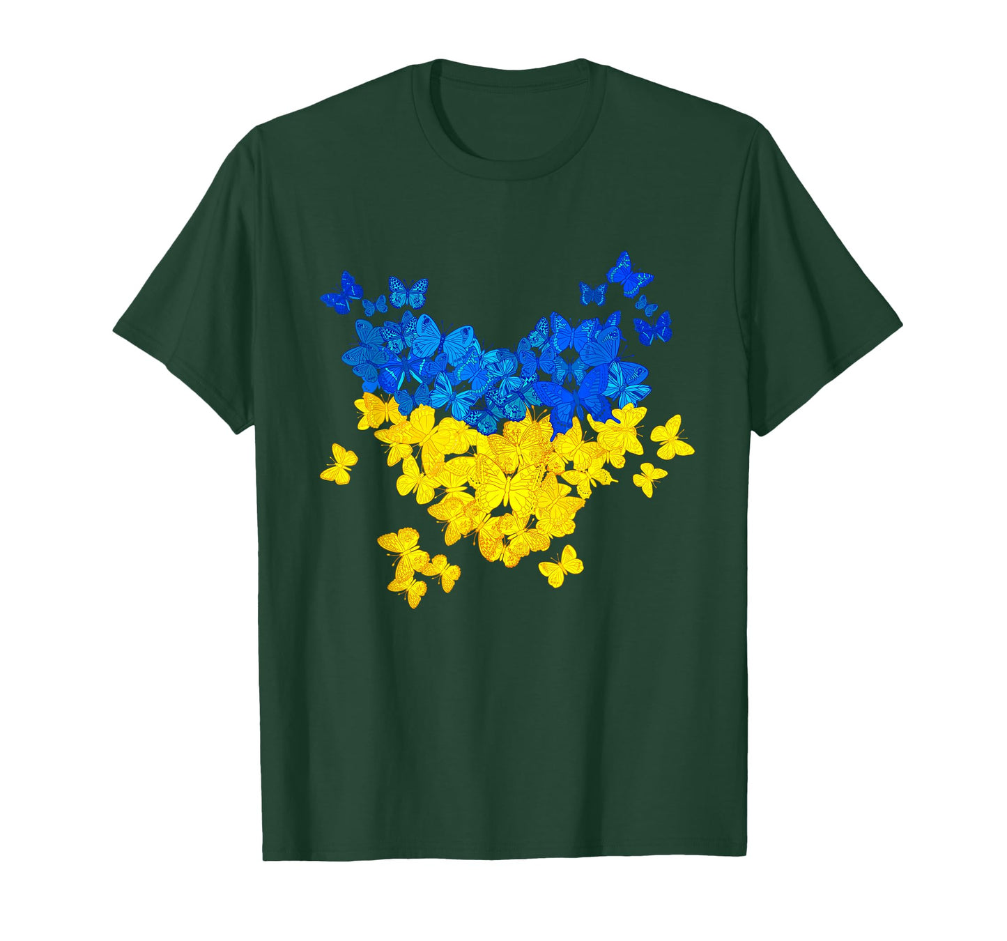 Butterflies Heart Ukraine Flag Ukrainian Ukrainian T-Shirt
