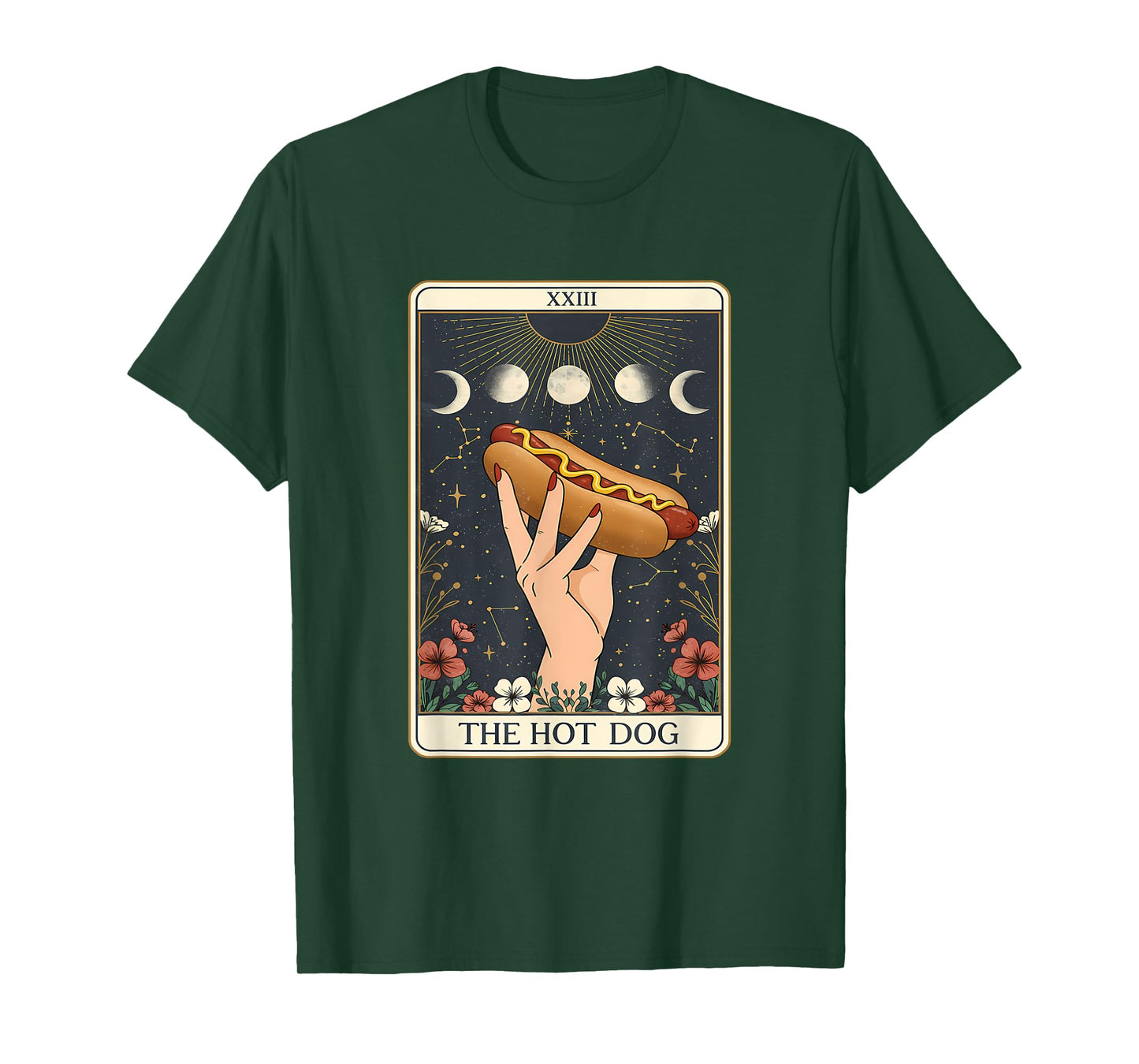 The Hot Dog Tarot Card Funny Mystic Food Humor Graphic T-Shirt