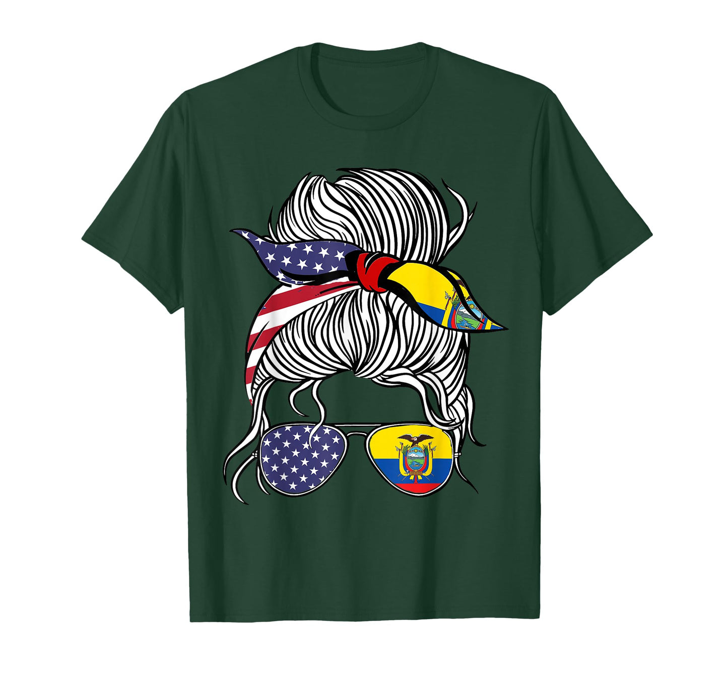American Ecuadorian Patriot Flag Women Girl Ecuador Grown T-Shirt