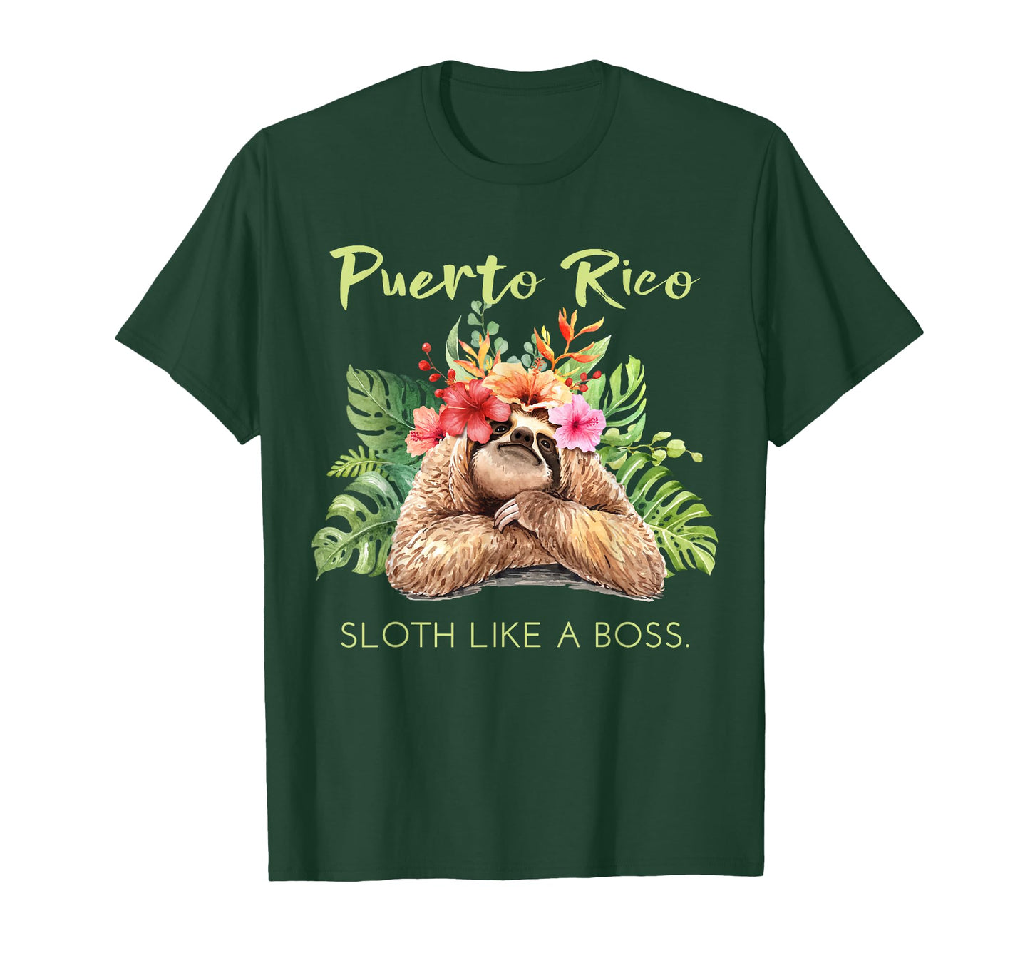 Puerto Rico Sloth Like a Boss Vacation Souvenir T-Shirt