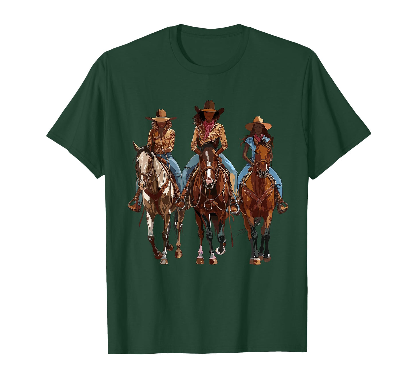 Black African American Cowgirl Western Country Texas Rodeo T-Shirt