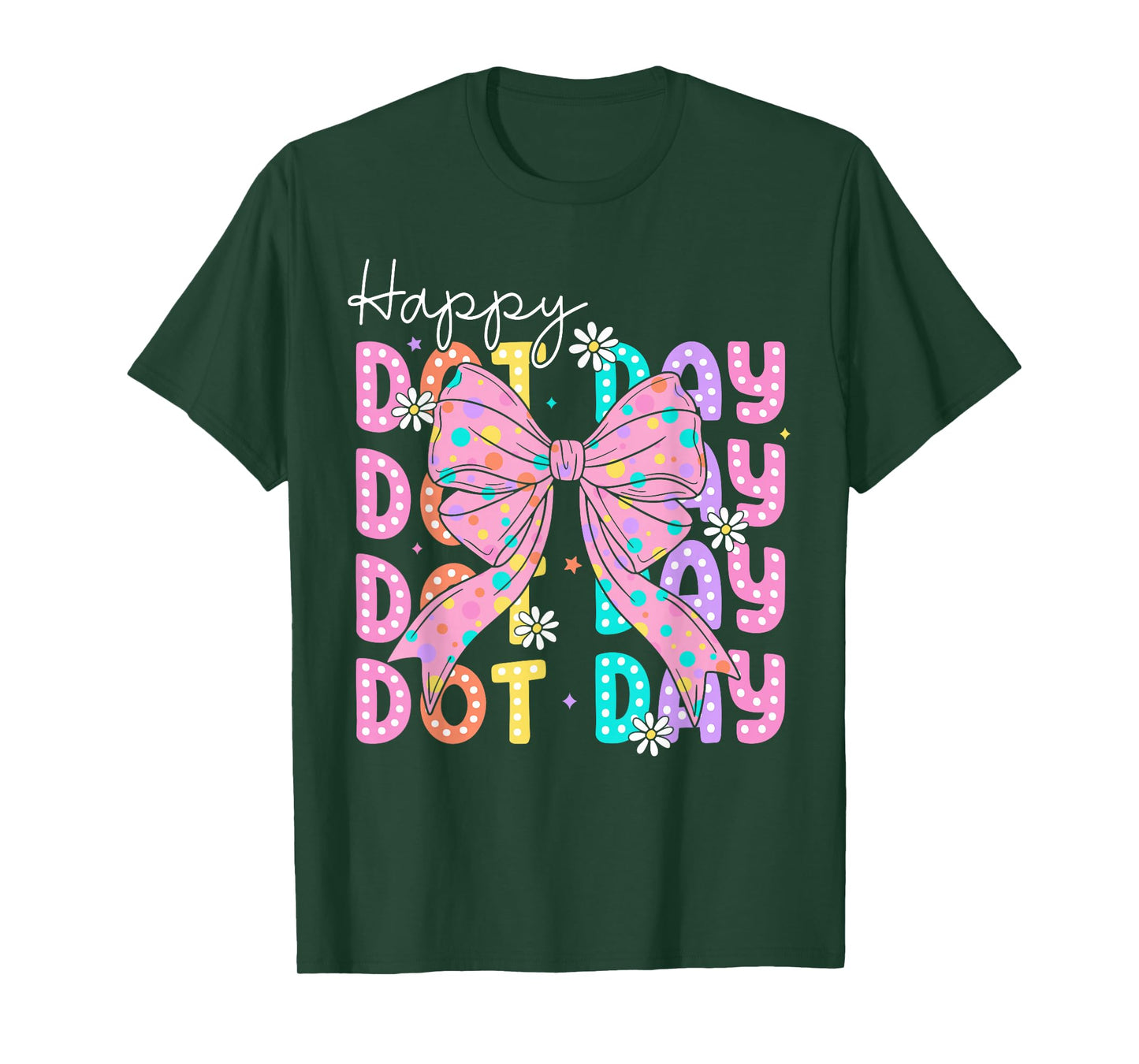 Happy Dot Day 2025 Coquette Bow Teachers Kids Boys Girls T-Shirt