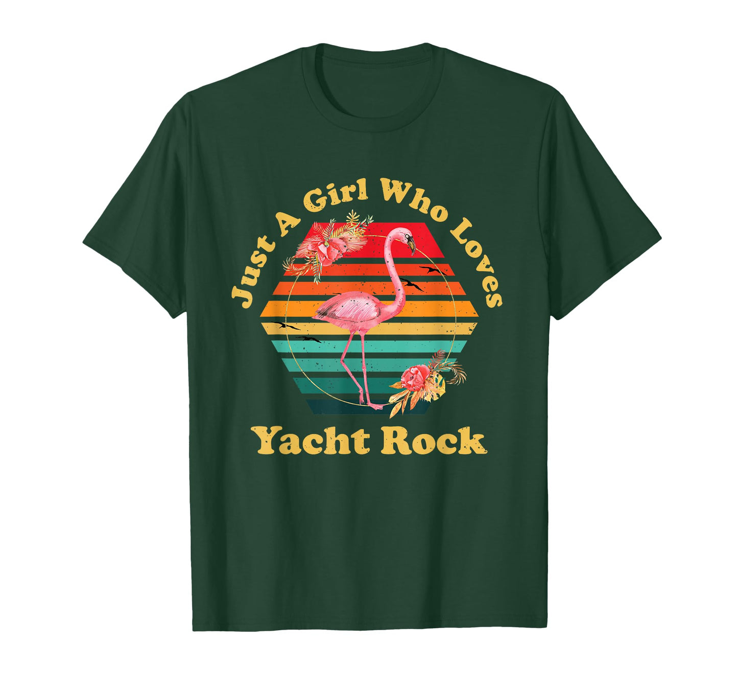 Retro Flamingo Just A Girl Who Loves Yacht Rock Vintage T-Shirt