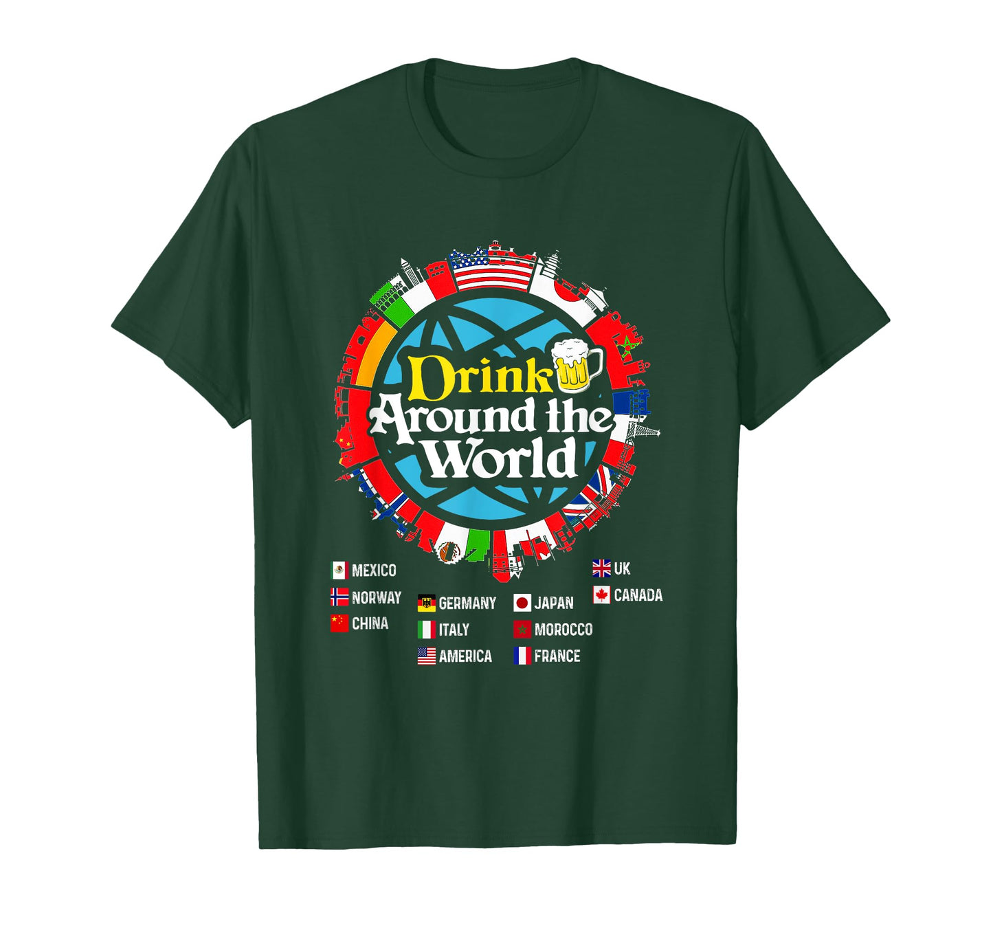 Funny Drinkers Quote Adults Vacations Drinking Countries T-Shirt