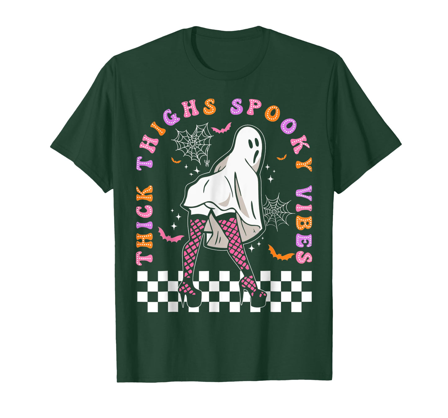 Halloween Costume Ghost Thick Thighs Spooky Vibes Funny T-Shirt