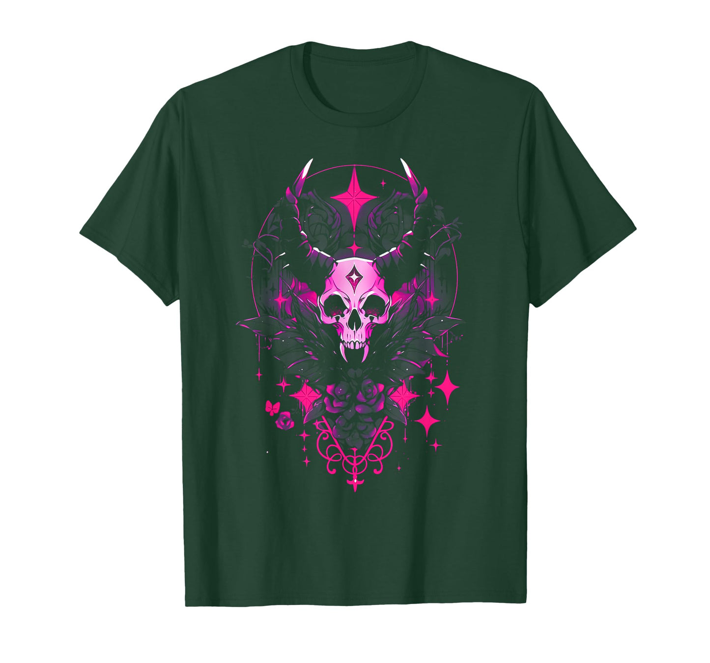 Pastel Goth Creepy Cute Yami Kawaii Spooky Gothic Skull T-Shirt