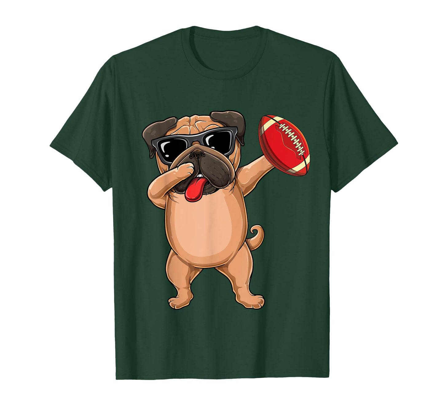 Dabbing Cute football sunglasses Pug dog- Pet lover & dab T-Shirt
