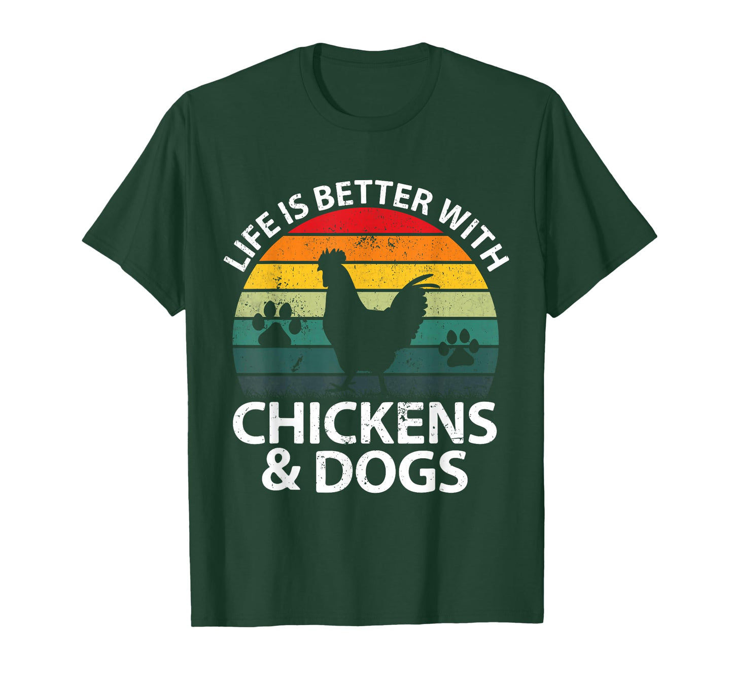 Life is Better with Chickens & Dogs Women Girls Farmer T-Shirt