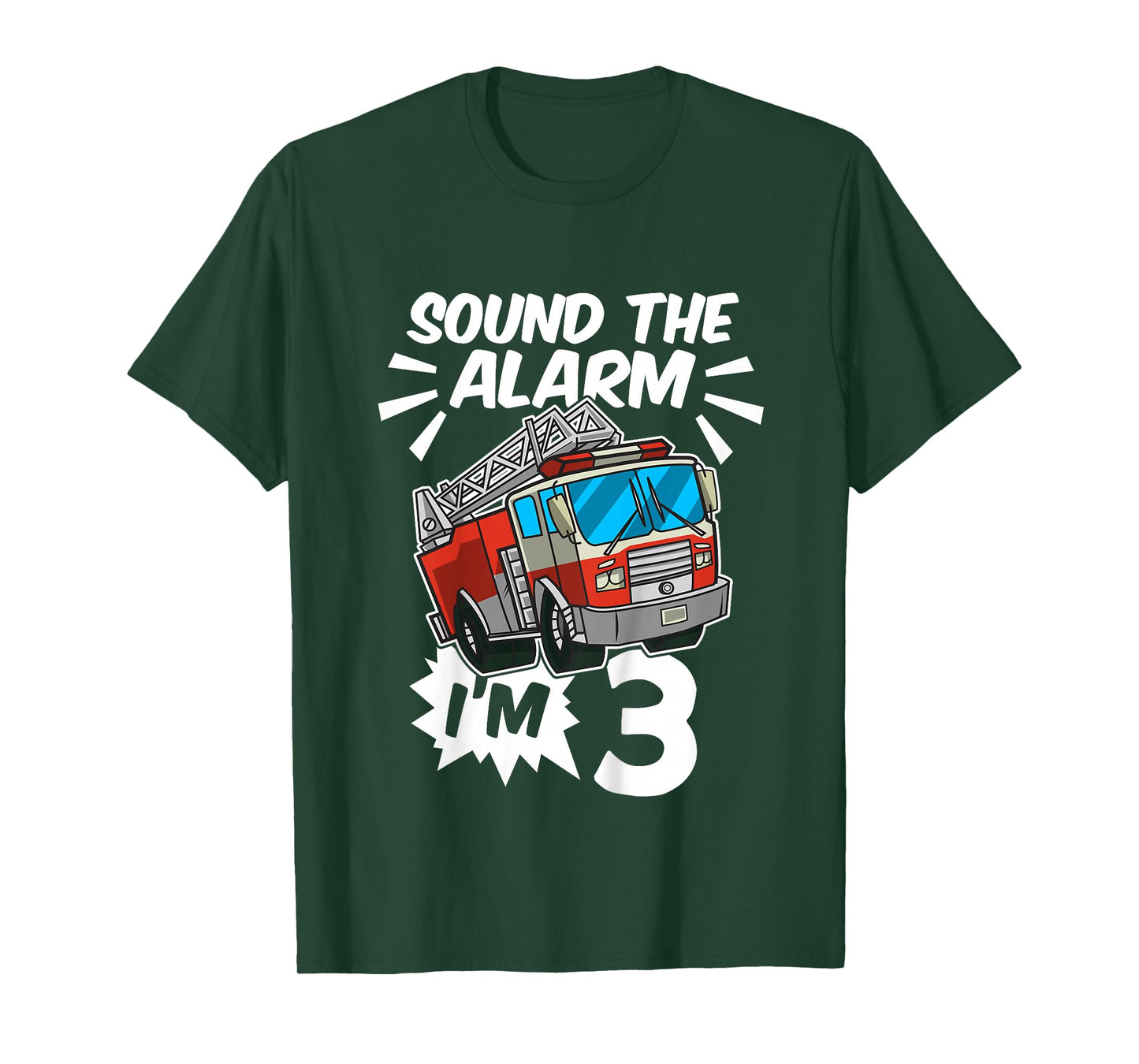 Kids Firefighter I'm 3 Birthday Fire Truck 3rd Birthday T-Shirt