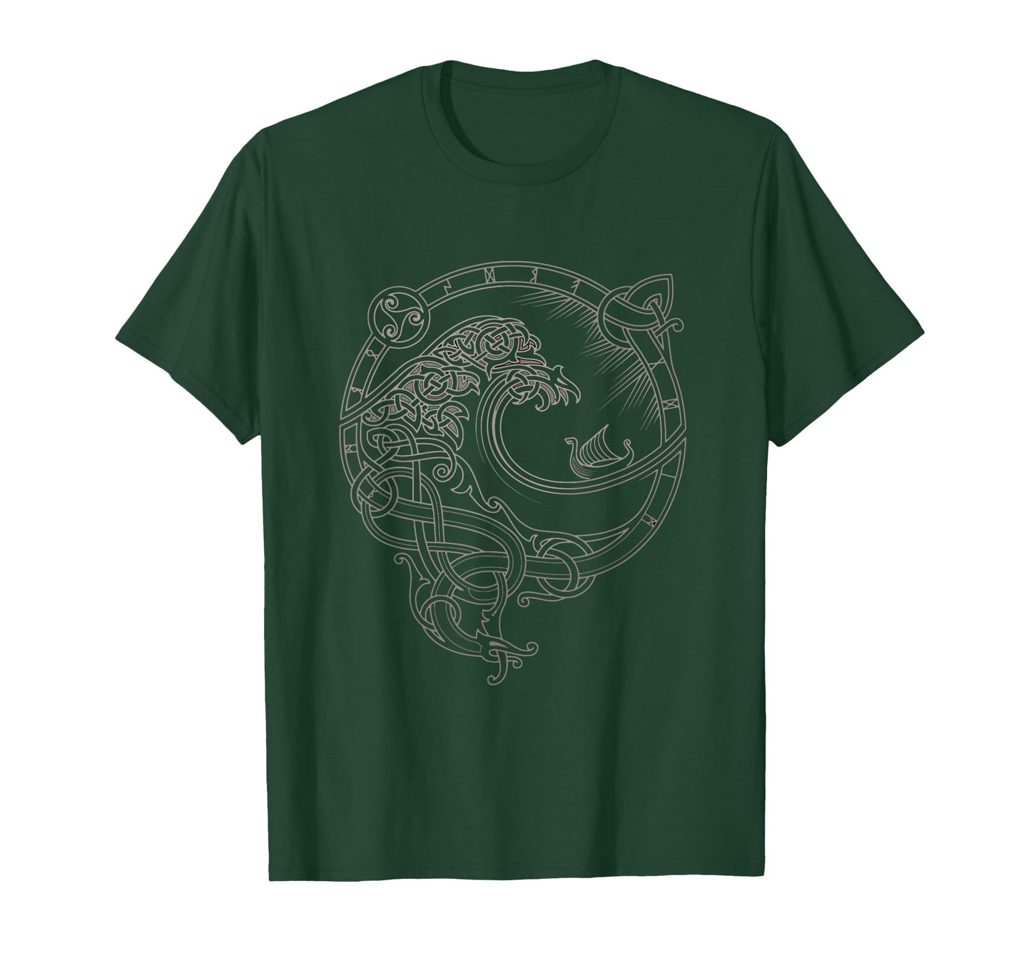 Vintage-Vikings celtic mythology dragon boat wave runes T-Shirt