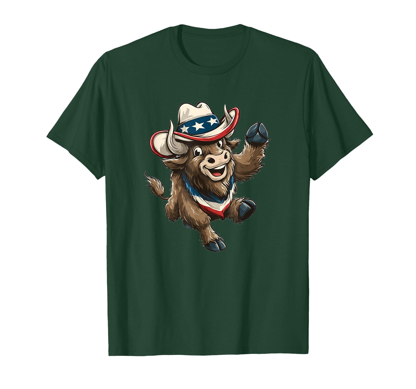 Awesome Cartoon Buffalo Costume for Cowboy and Rodeo Lovers T-Shirt
