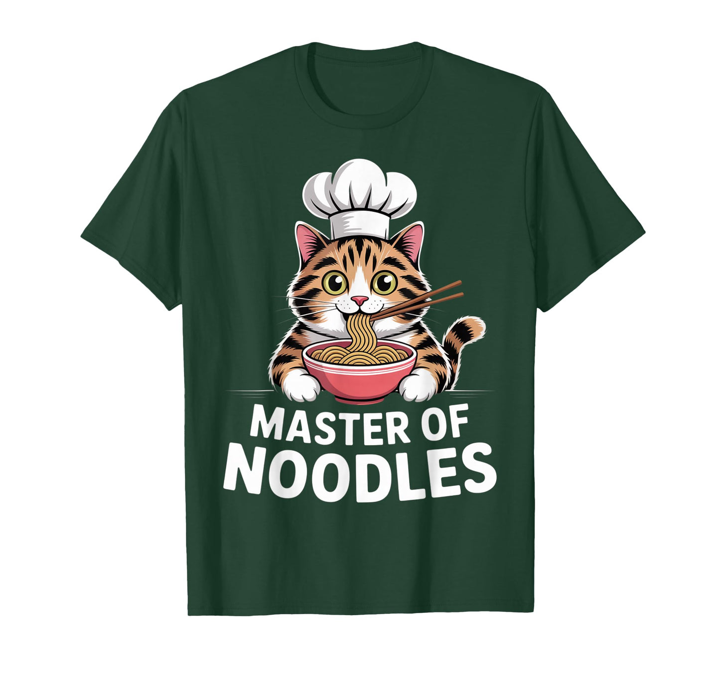 Master of Noodles Kawaii Ramen Chef Cat Cute T-Shirt