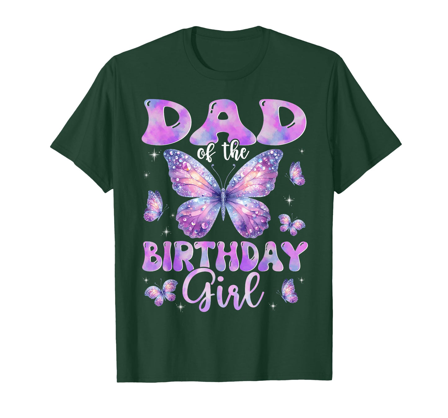 Dad Of The Birthday Girl Butterfly Family Matching T-Shirt