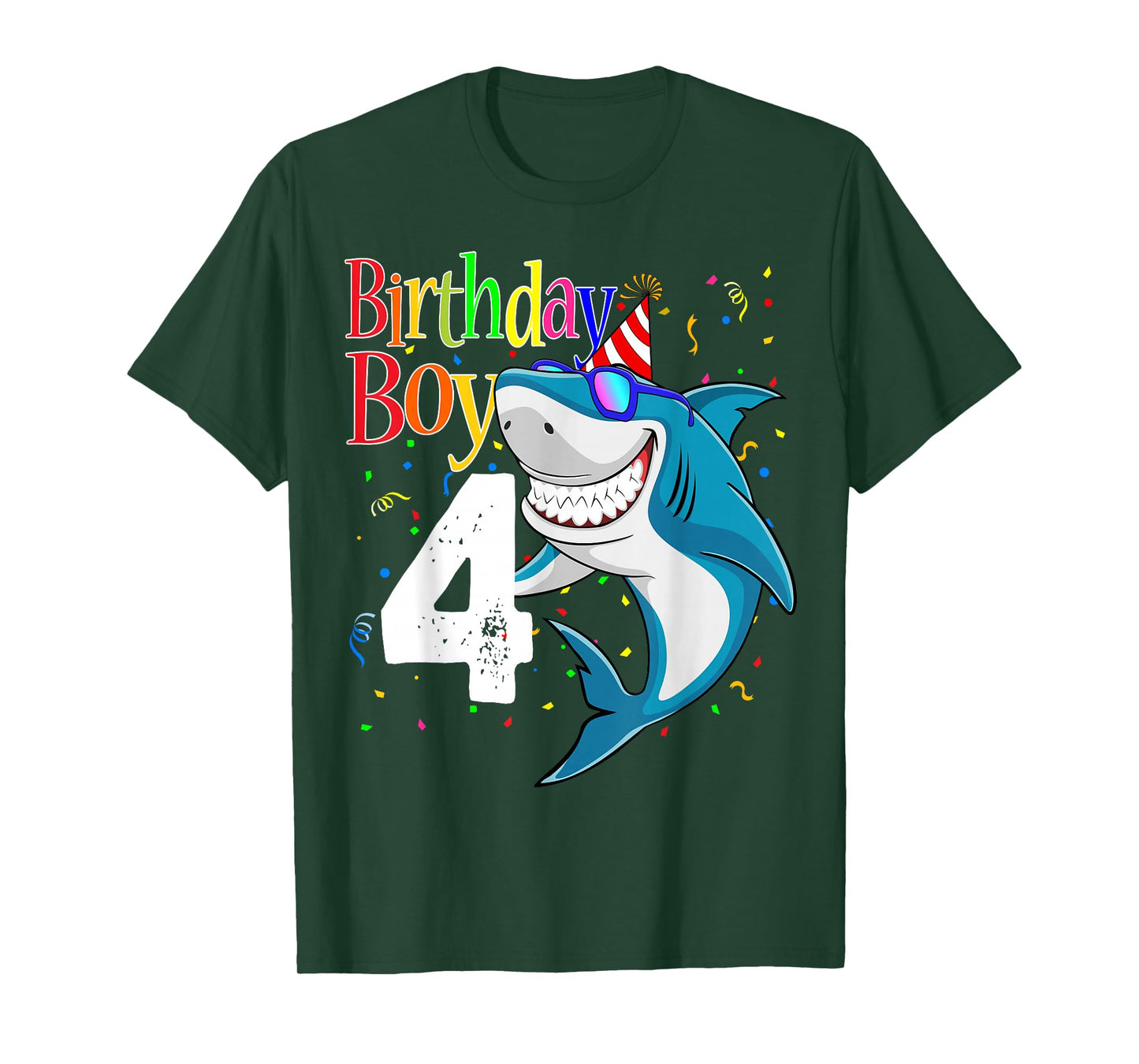 Kids 4th Birthday Boy Shark Shirts 4 Jaw-Some Four Tees Boys T-Shirt