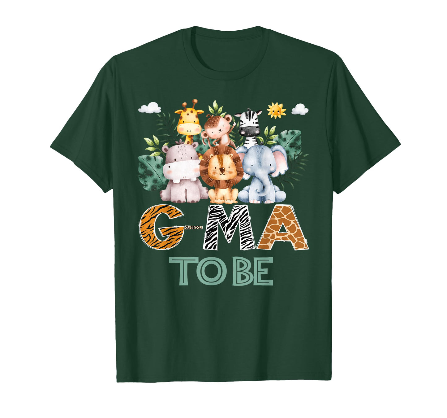 Soon To Be G-Ma Jungle Animal Safari Gender Reveal T-Shirt