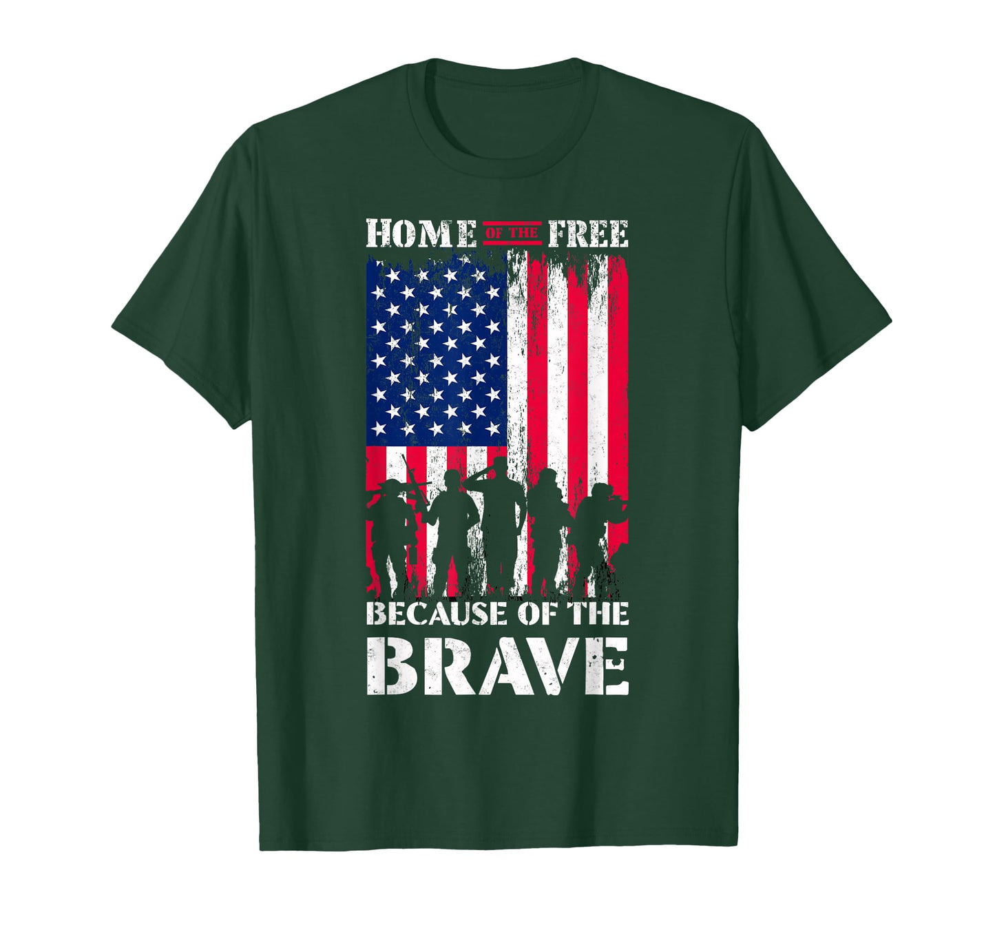 Home of a Free Because of The Brave US Flag Patriotic Proud T-Shirt