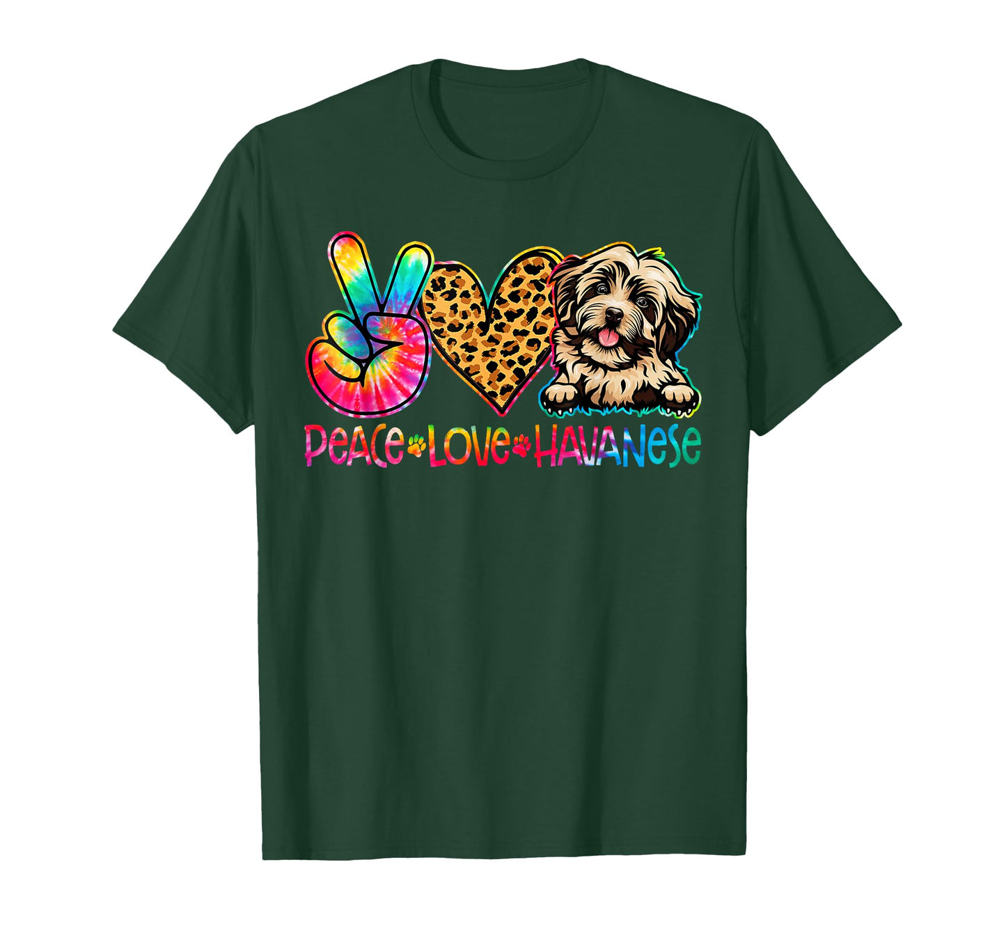 Peace Love Havanese Tie Dye Dog Lover T-Shirt
