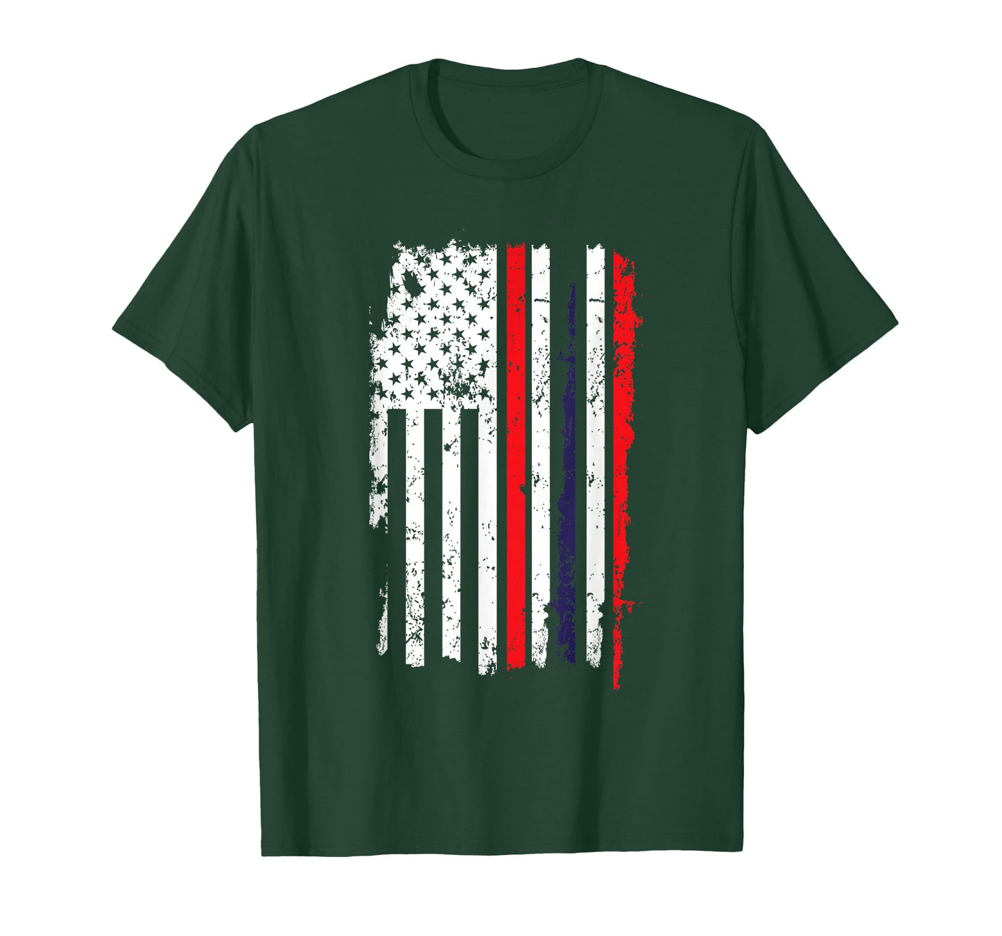 USA US Flag 4th Of July Thin Red Line Thai Flag Thailand T-Shirt